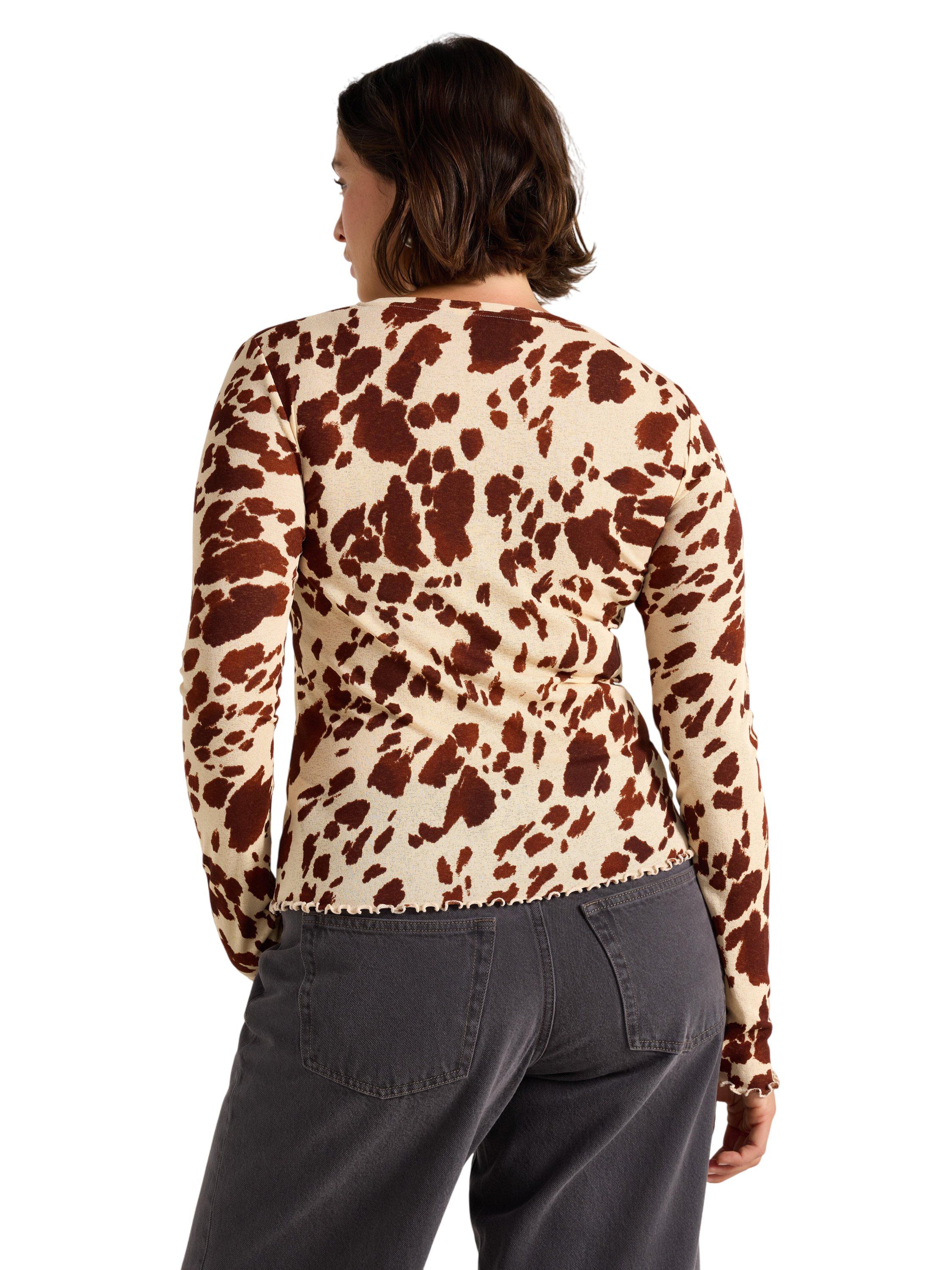 Long-sleeved top in soft, sheer jer