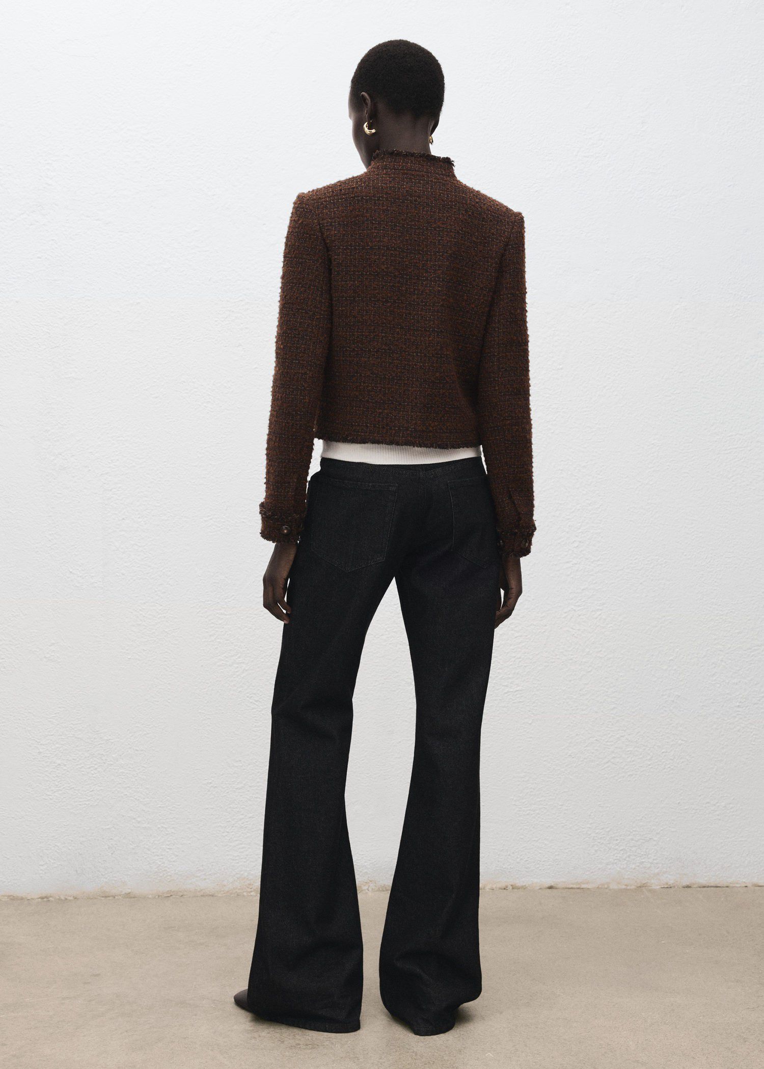 Tweed jacket with frayed ends