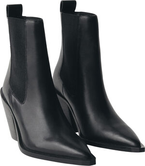 Leather pointed ankle boots