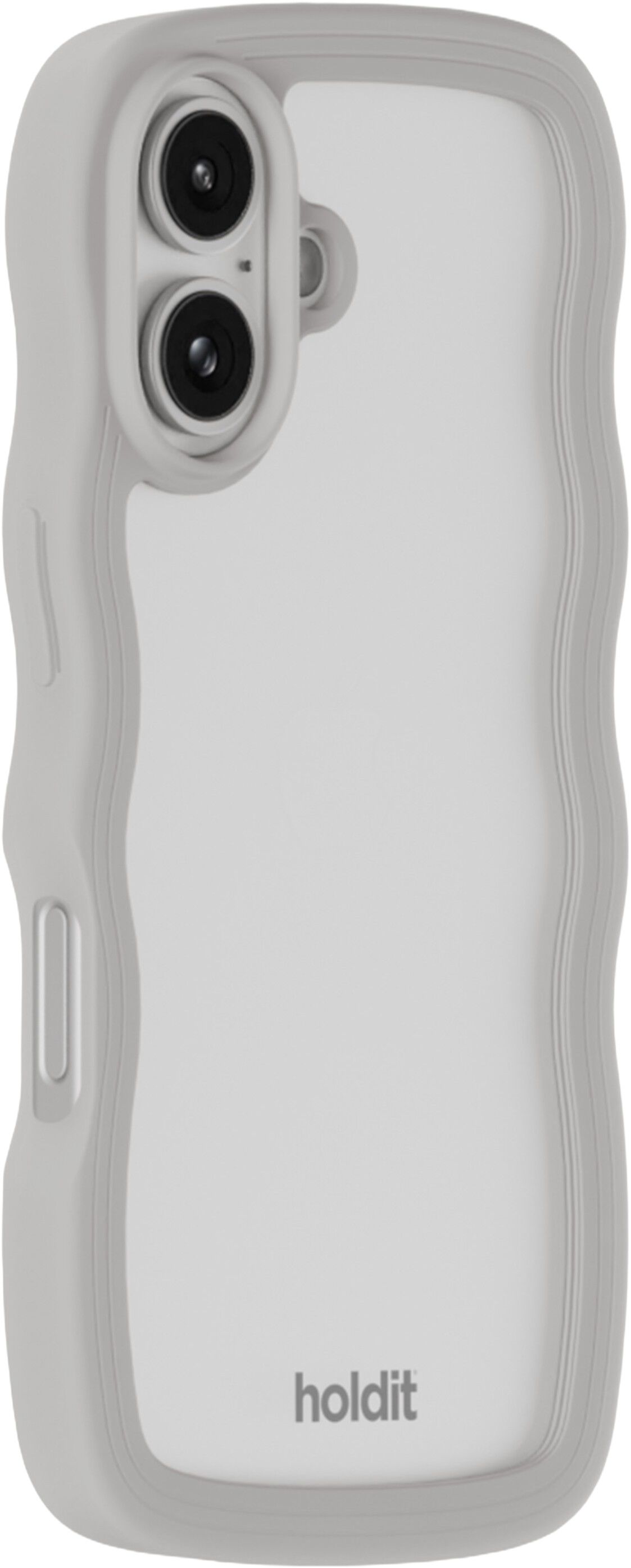 Wavy Case iPhone 16 Wool Gray/Transparent