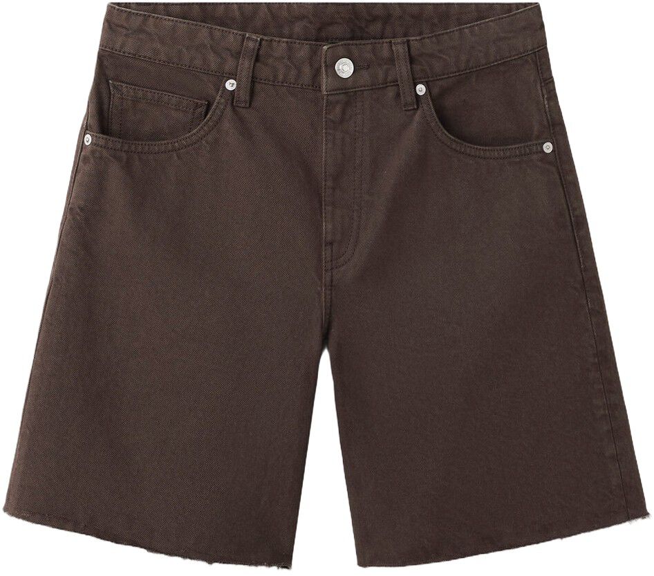 Straight-cut bermuda shorts with fr
