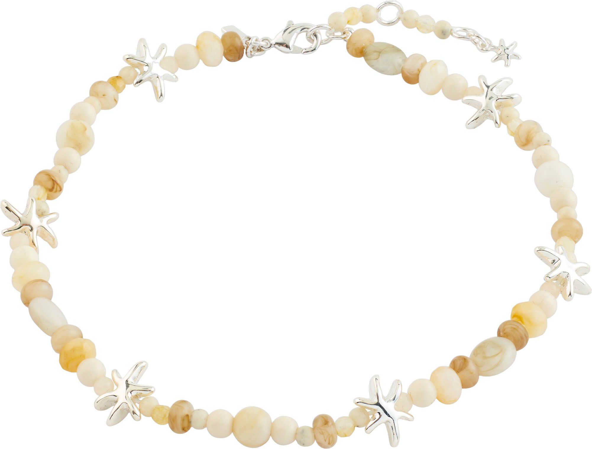 PRISM ankle chain white/silver-plated