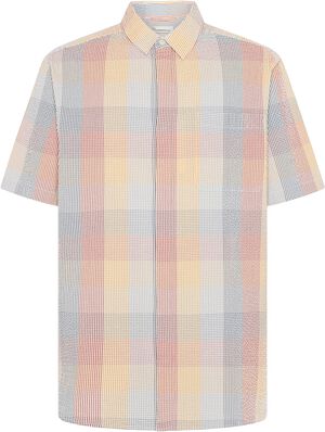 Relaxed seersucker short sleeve shirt