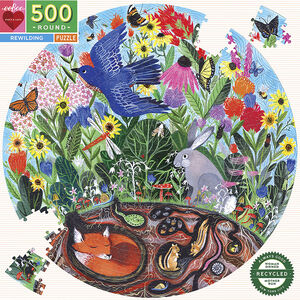 eeBoo - Rundt puslespil 500 brk - Rewilding