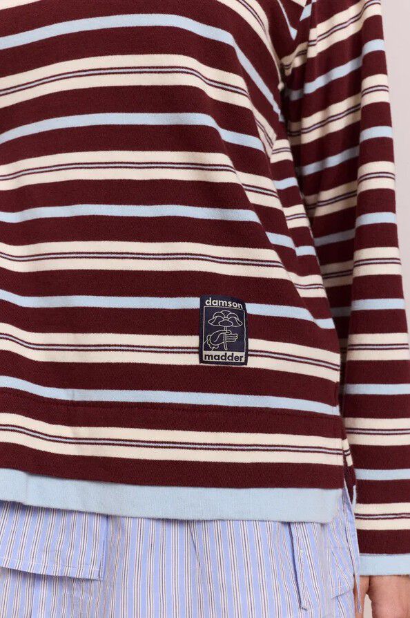 NOAH CINCH LAYERED RUGBY - CHOC STRIPE