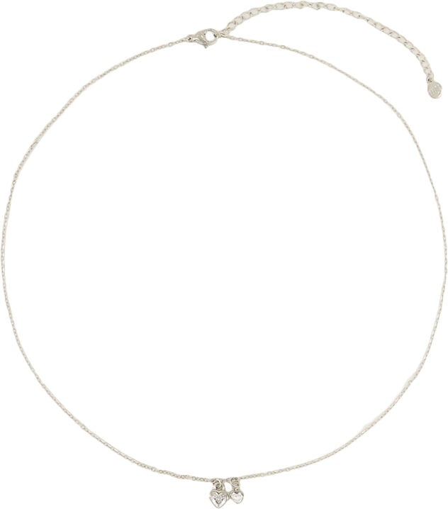 Two rhinestone heart necklace