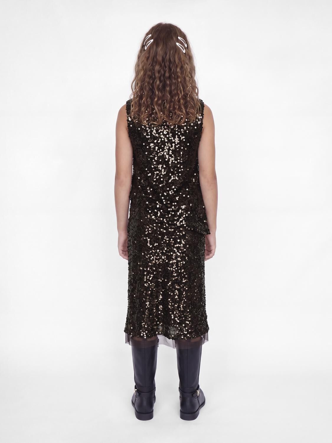 Jxzola Sequin Sl Top Wvn Grl