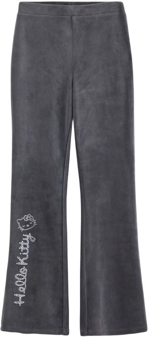 Utsvängda byxor i mjuk velour med