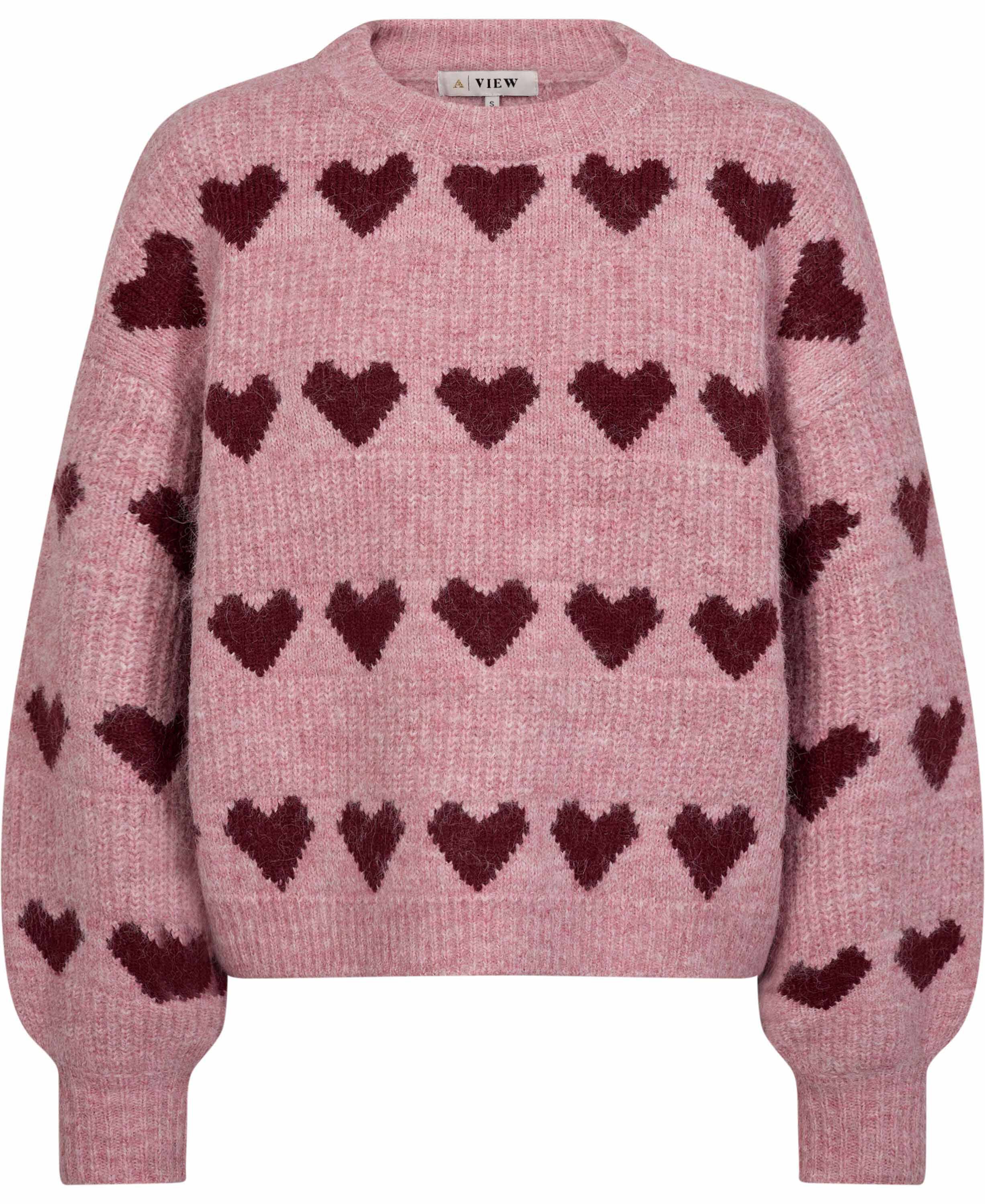 Heart knit pullover