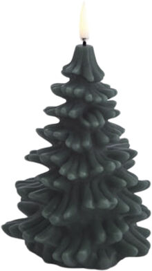 LED candle christmas tree, Pine green, Smooth, 10x15 cm 2/12