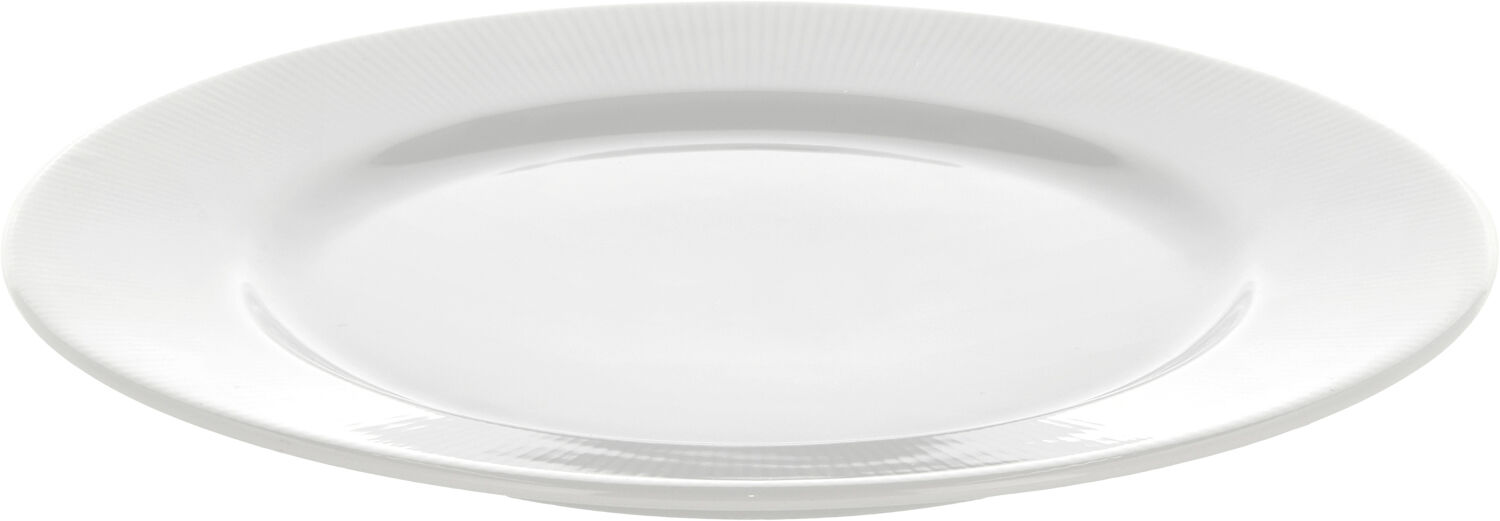 Tallerken flad med fane Eventail 22 cm Hvid
