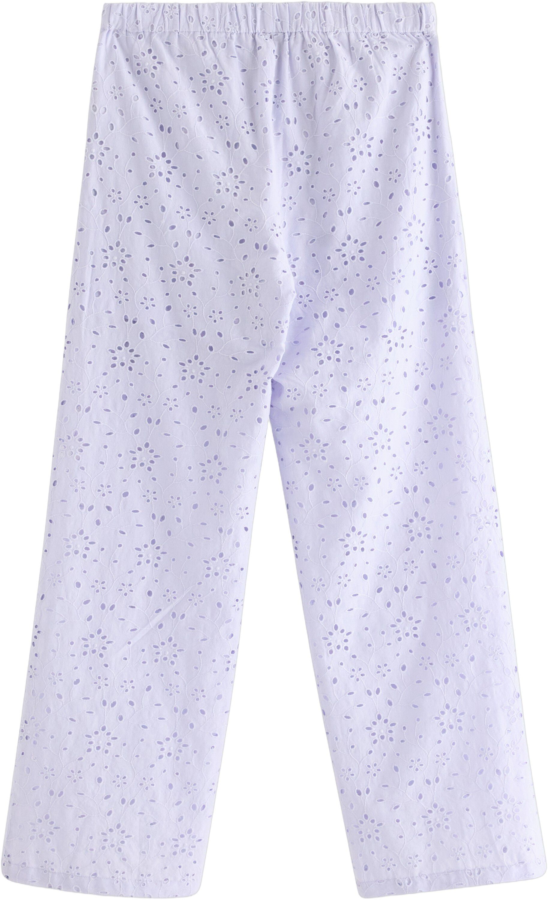 Trousers in broderie anglaise with