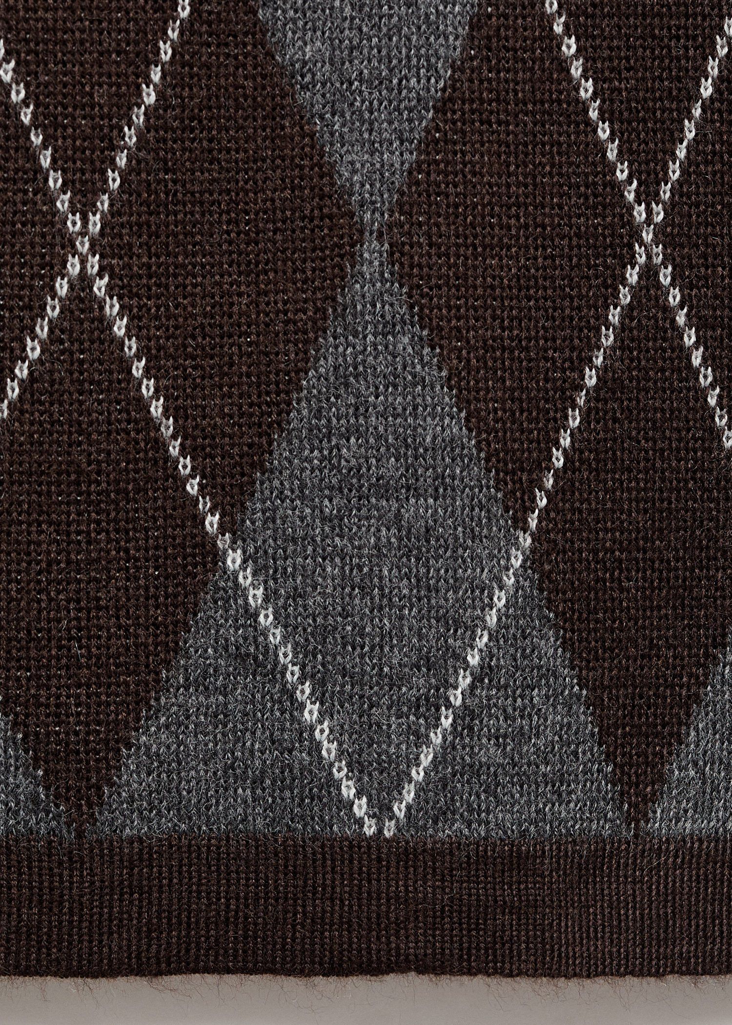 Short-sleeve argyle jumper