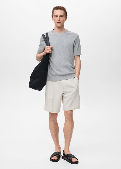 Ribbed knit t-shirt