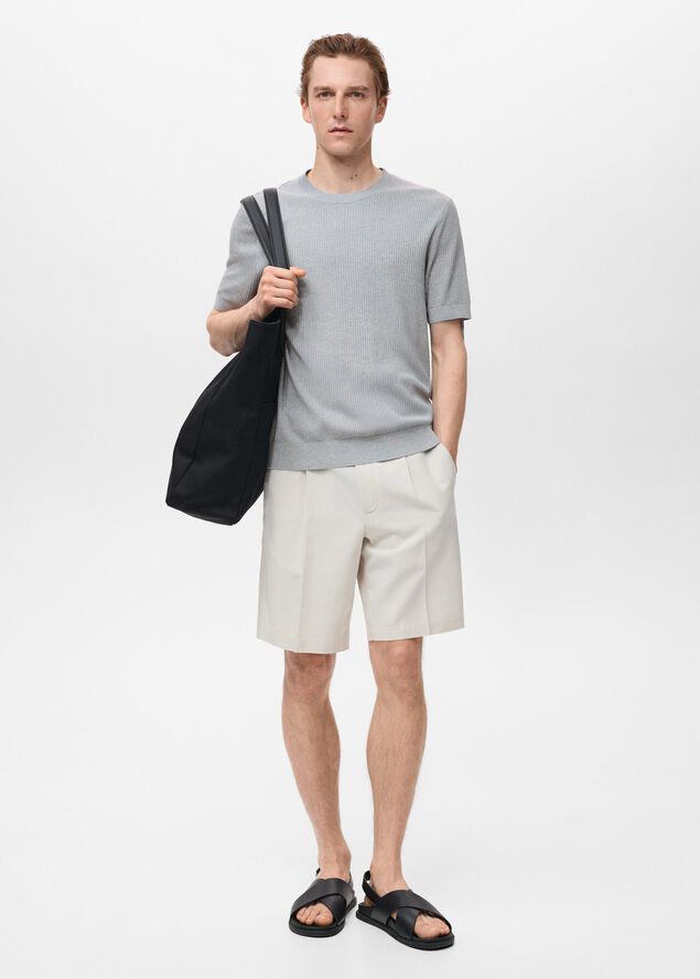 Ribbed knit t-shirt