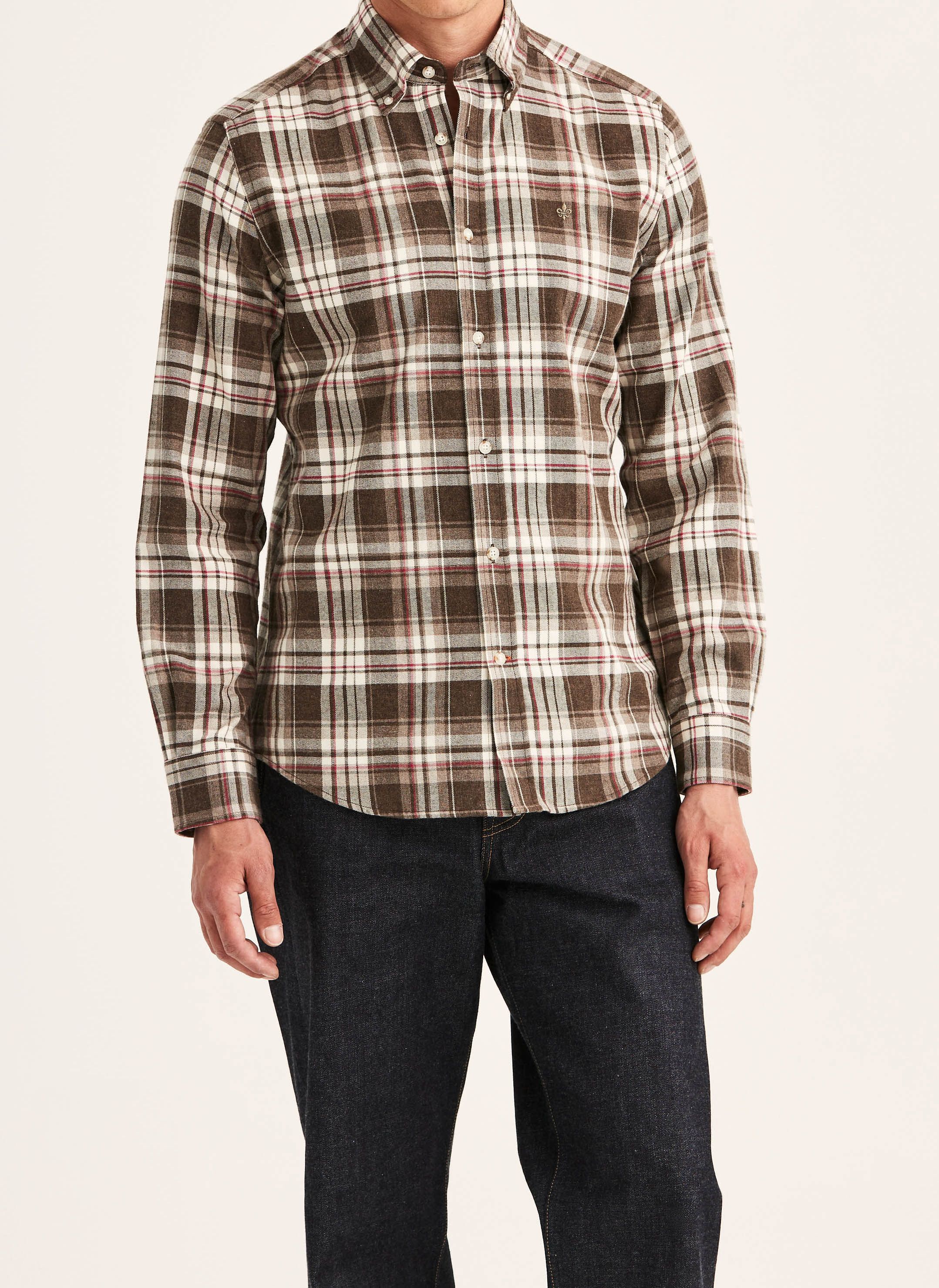 Happy Flannel Check Shirt-Classic Fit