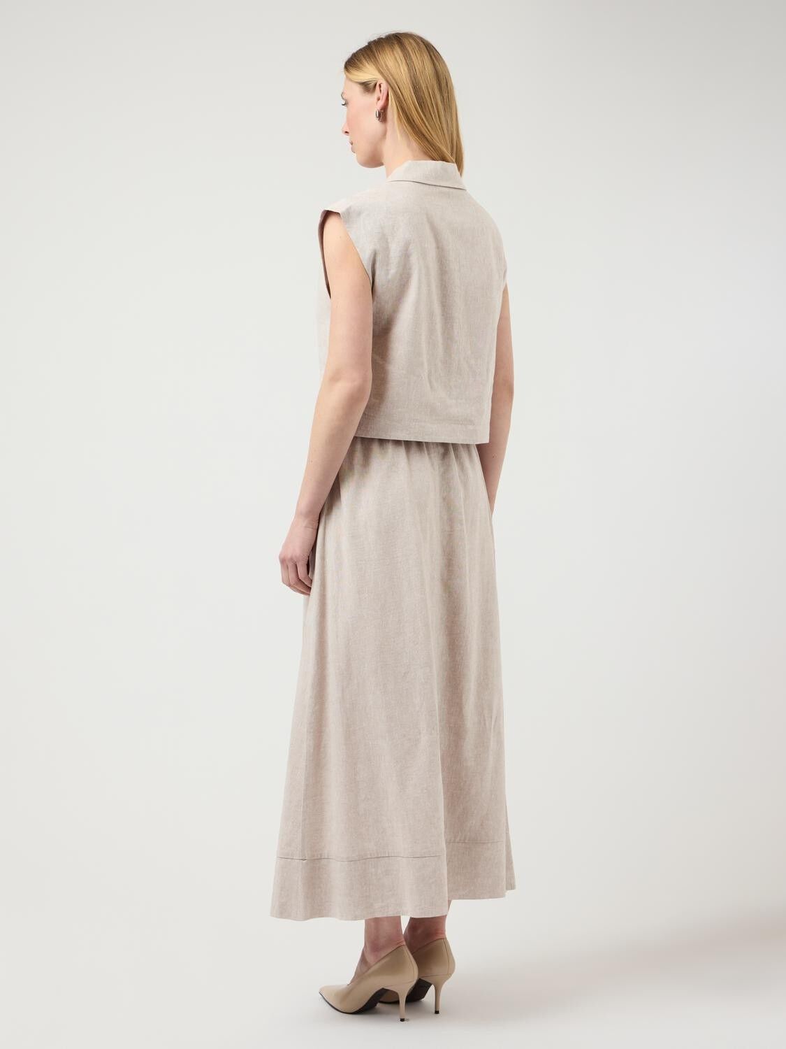 YASUSUMA HW LINEN BLEND LONG SKIRT