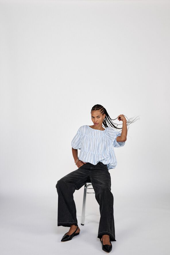 Denim black straight pants - Fellin