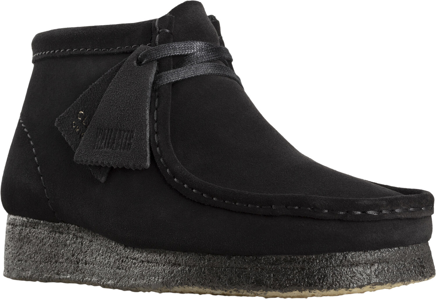 Wallabee Boot. Black Sde, D, 4