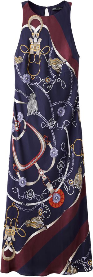 Chain print halter dress