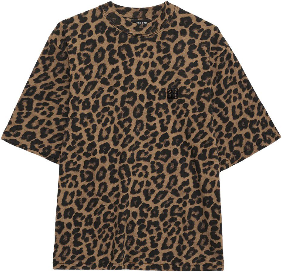 AVI TEE - BLACK AND BROWN LEOPARD