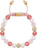 Women's Beaded Bracelet with Pearl, Rose Quartz, Cherry Quar
