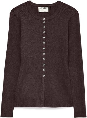 AWUKINO LS O-NECK KNIT CARDIGAN