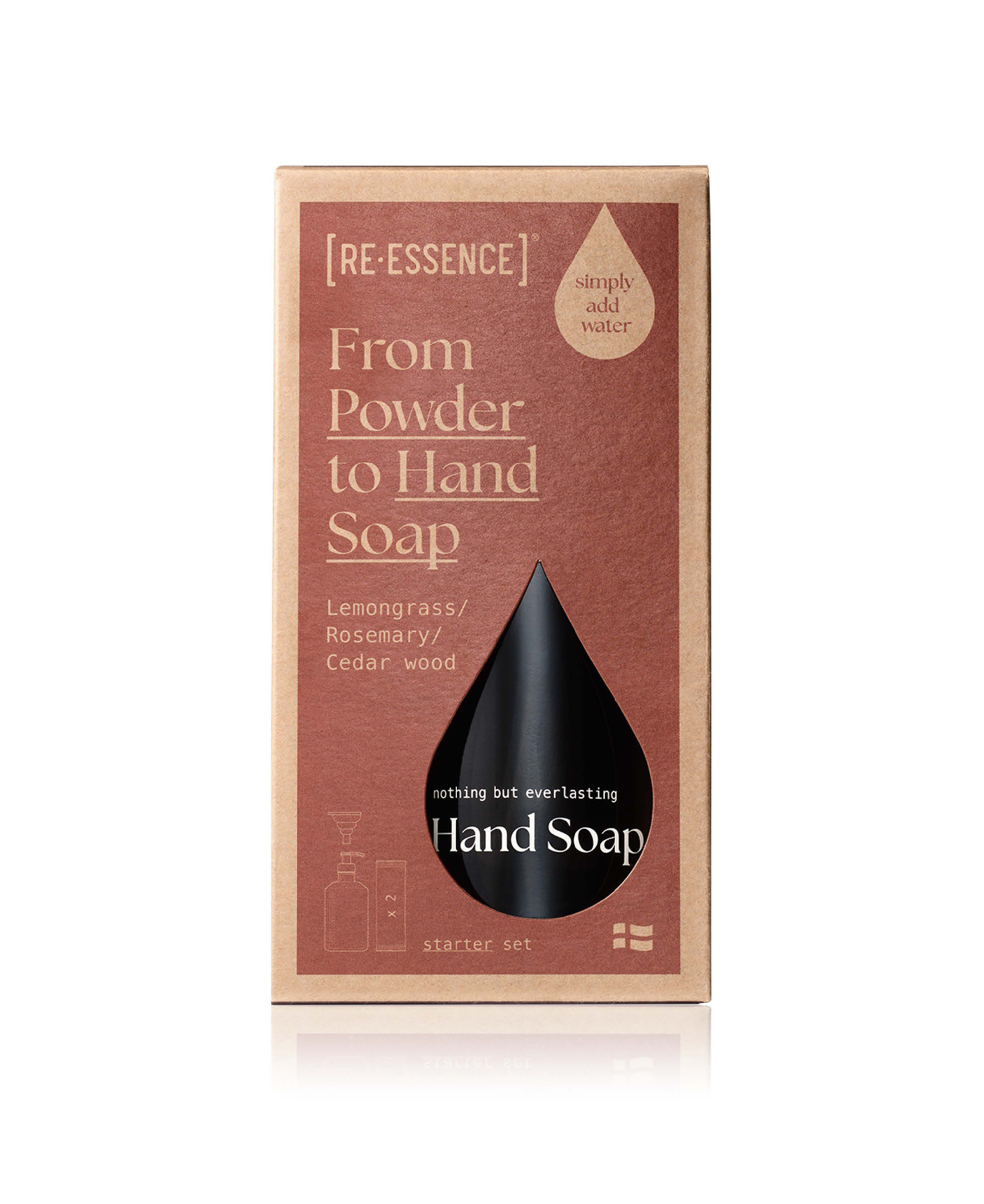 H&aring;nds&aelig;be - Glasdispenser + 2 Refills (Citrongr&aelig;s/Rosmarin/Cedertr&aelig;)