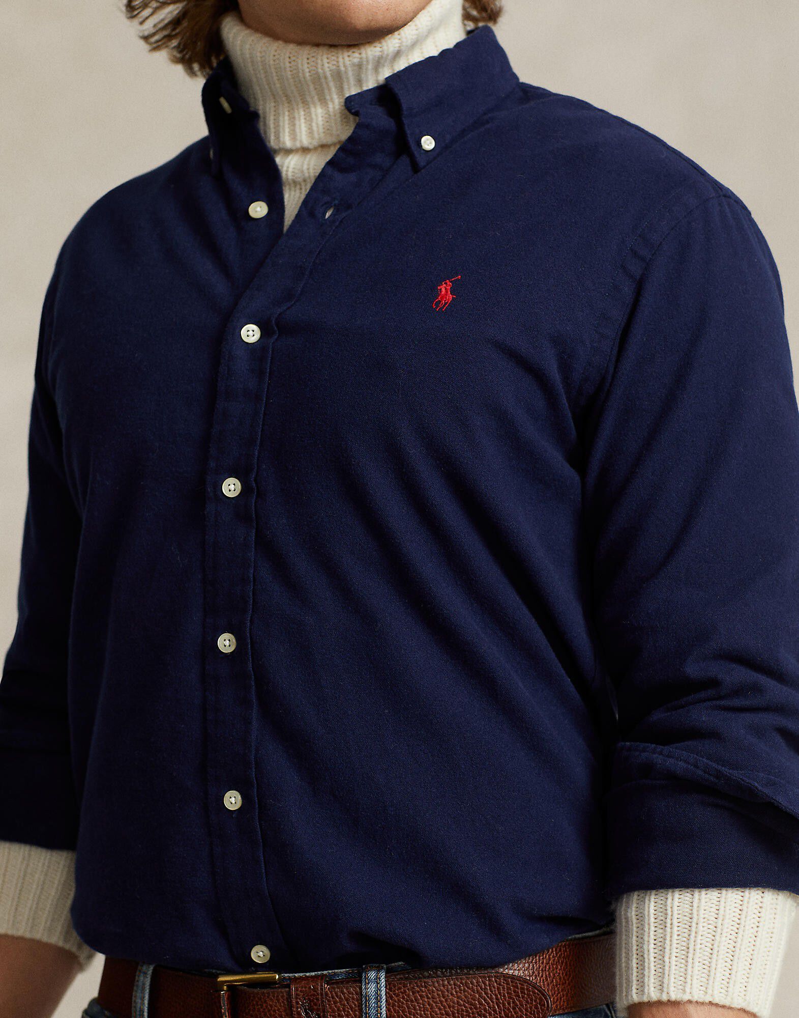 Custom Fit Brushed Flannel Shirt