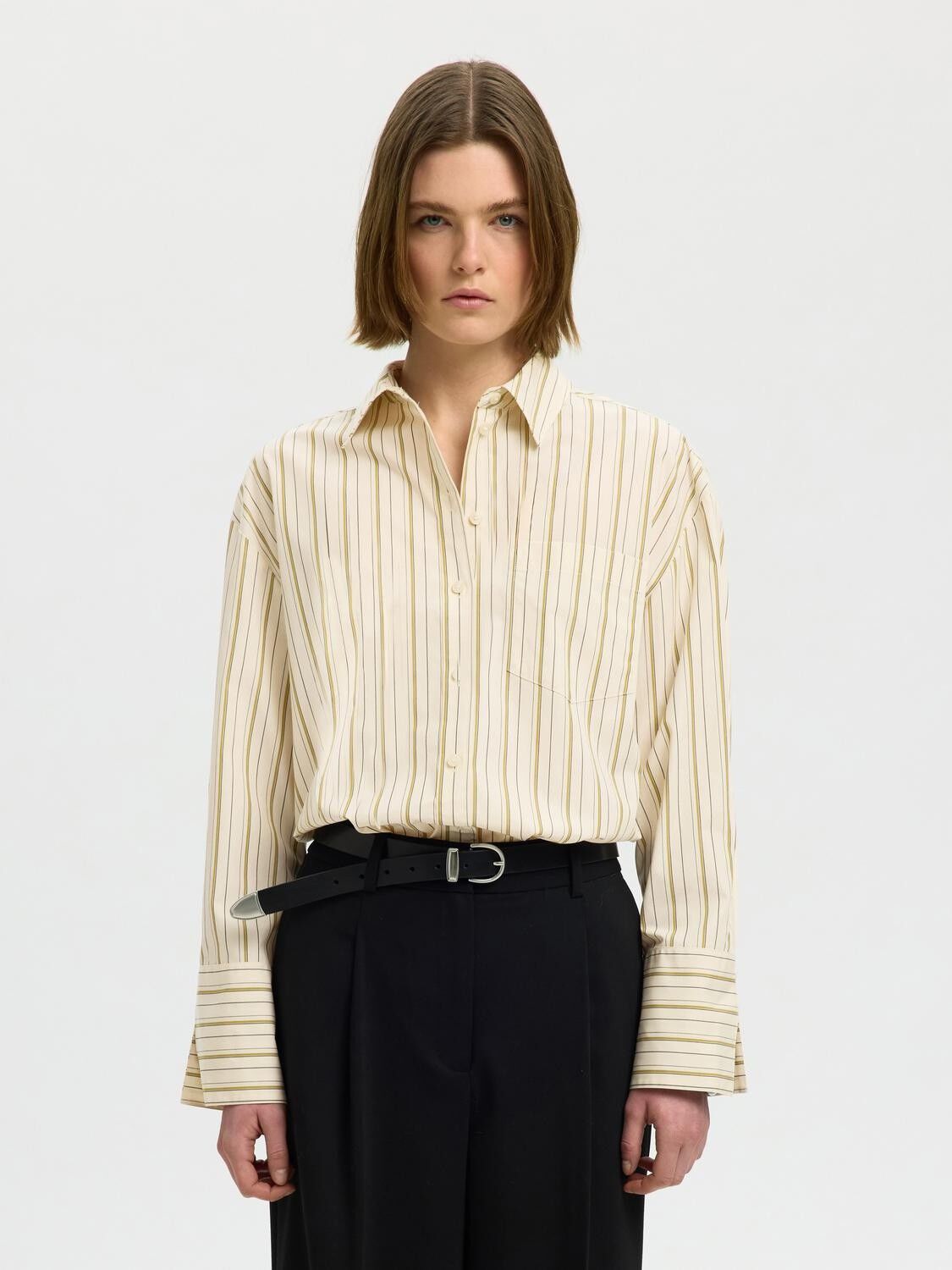 Slwdannie Ls Stripe Oversize Shirt Noos