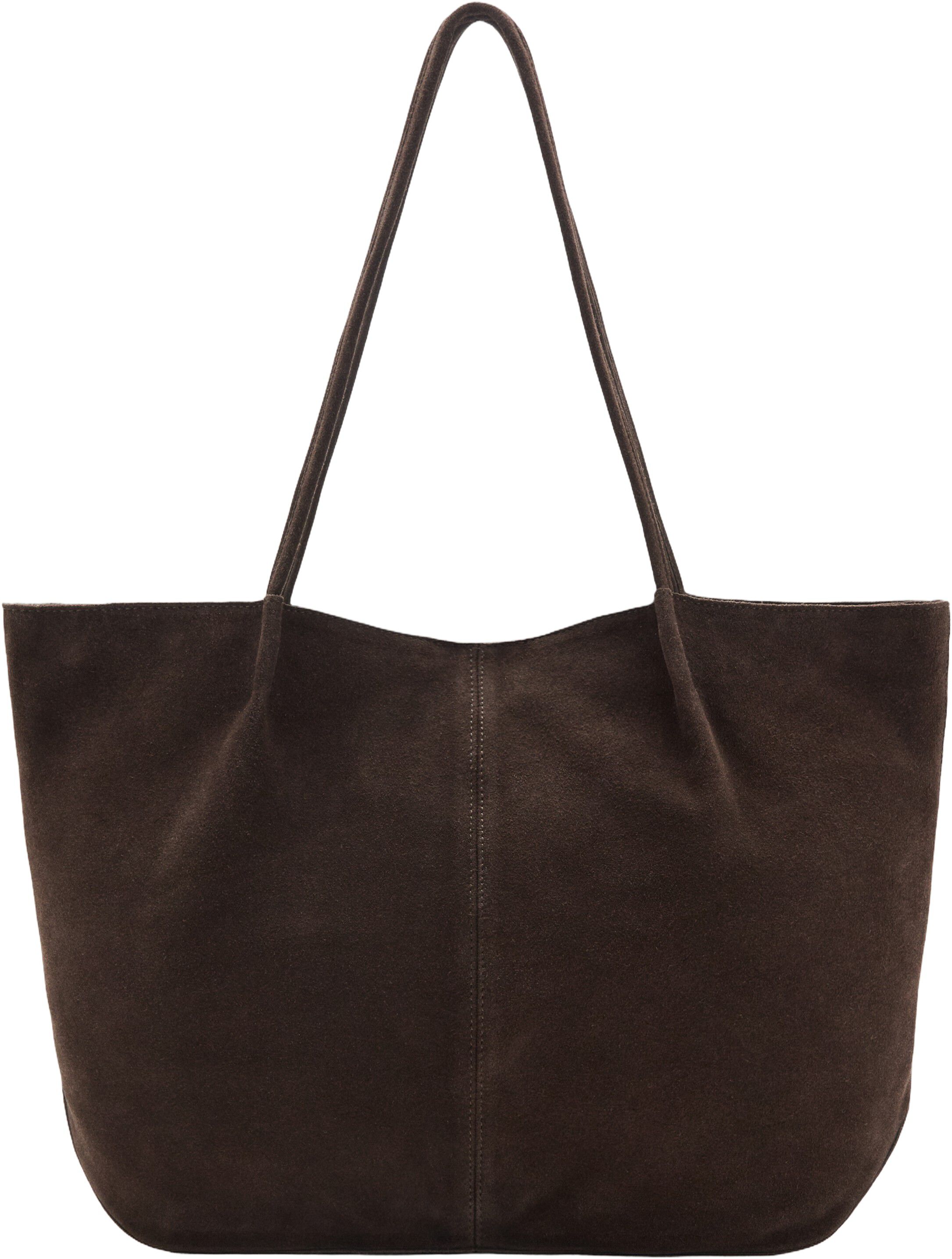Suede leather shopper bag