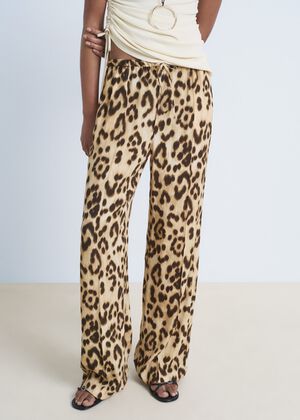 Leopard straight trousers