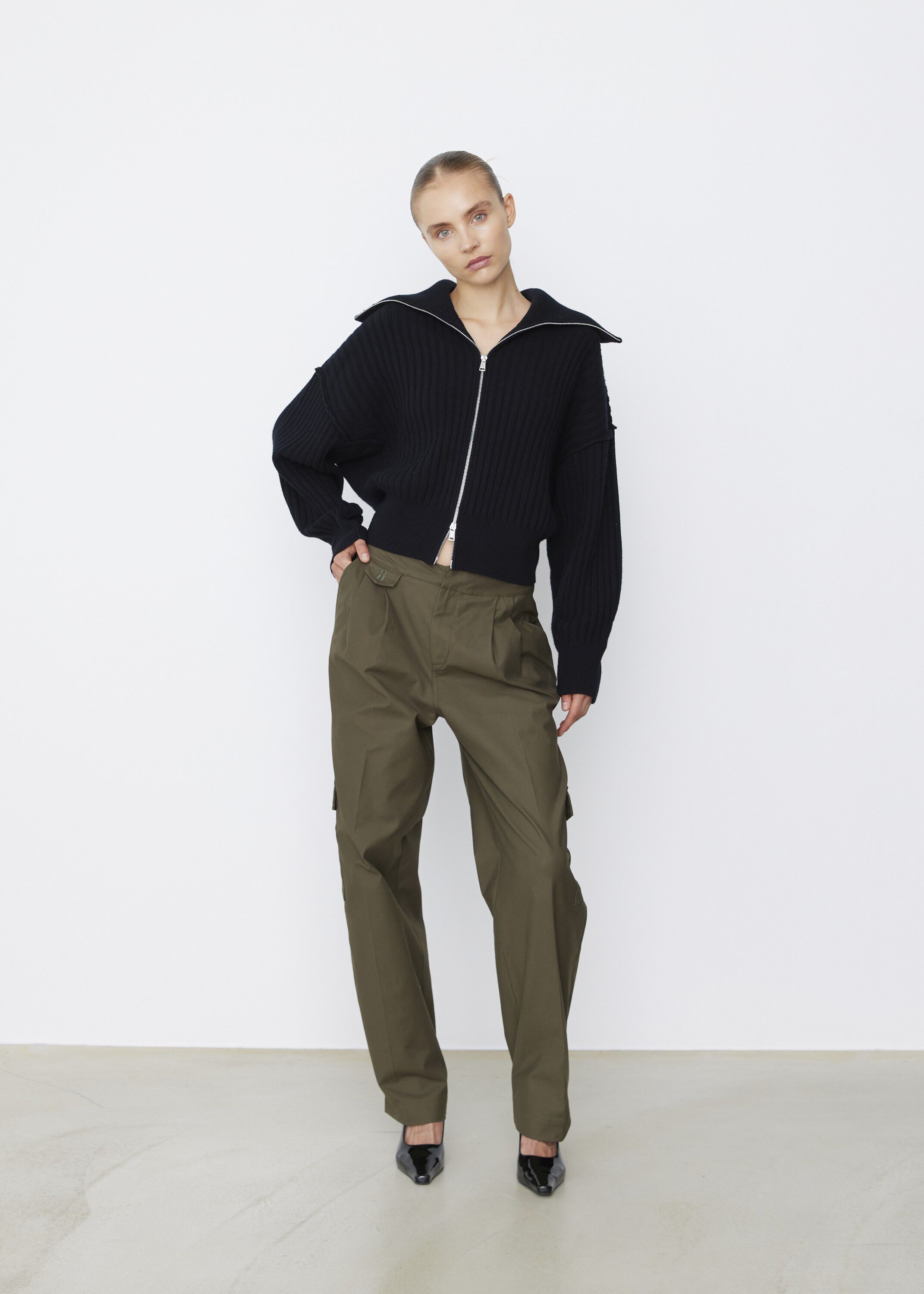 Zip Merino Wool Cardigan