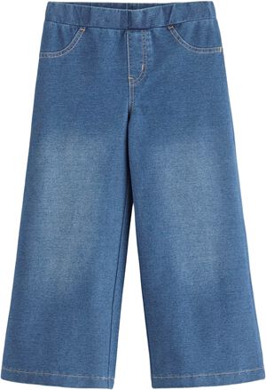 Mjuk byxa i denimtrikå med vida be