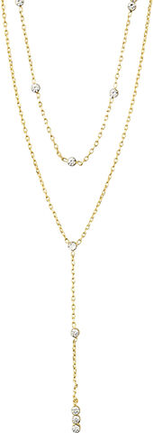 GOLD-PLATED KAMARI CHAIN NECKLACE W/ CRYSTALS