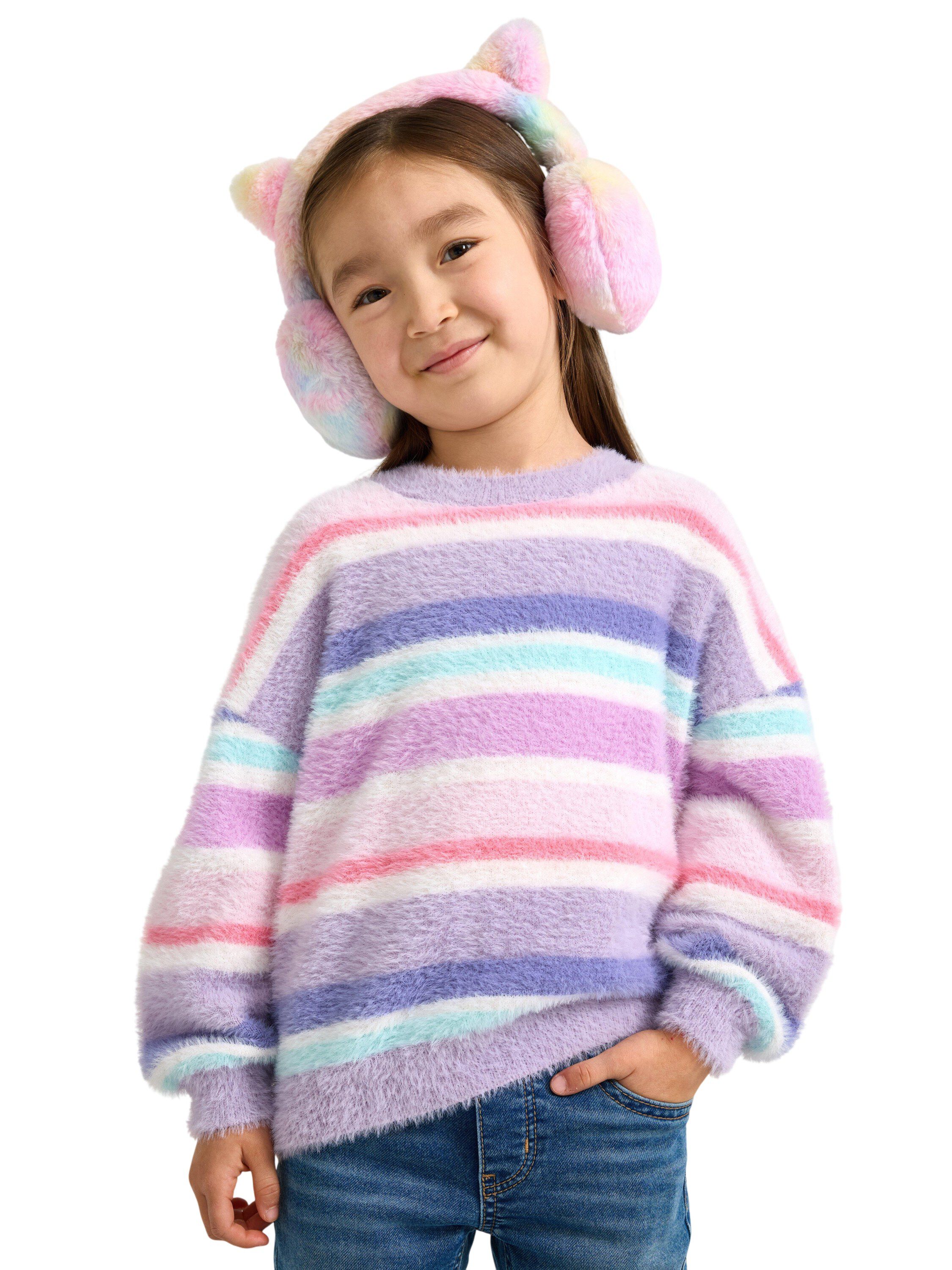 Mjuk l&aring;ng&auml;rmad stickad tr&ouml;ja i fj&auml;d