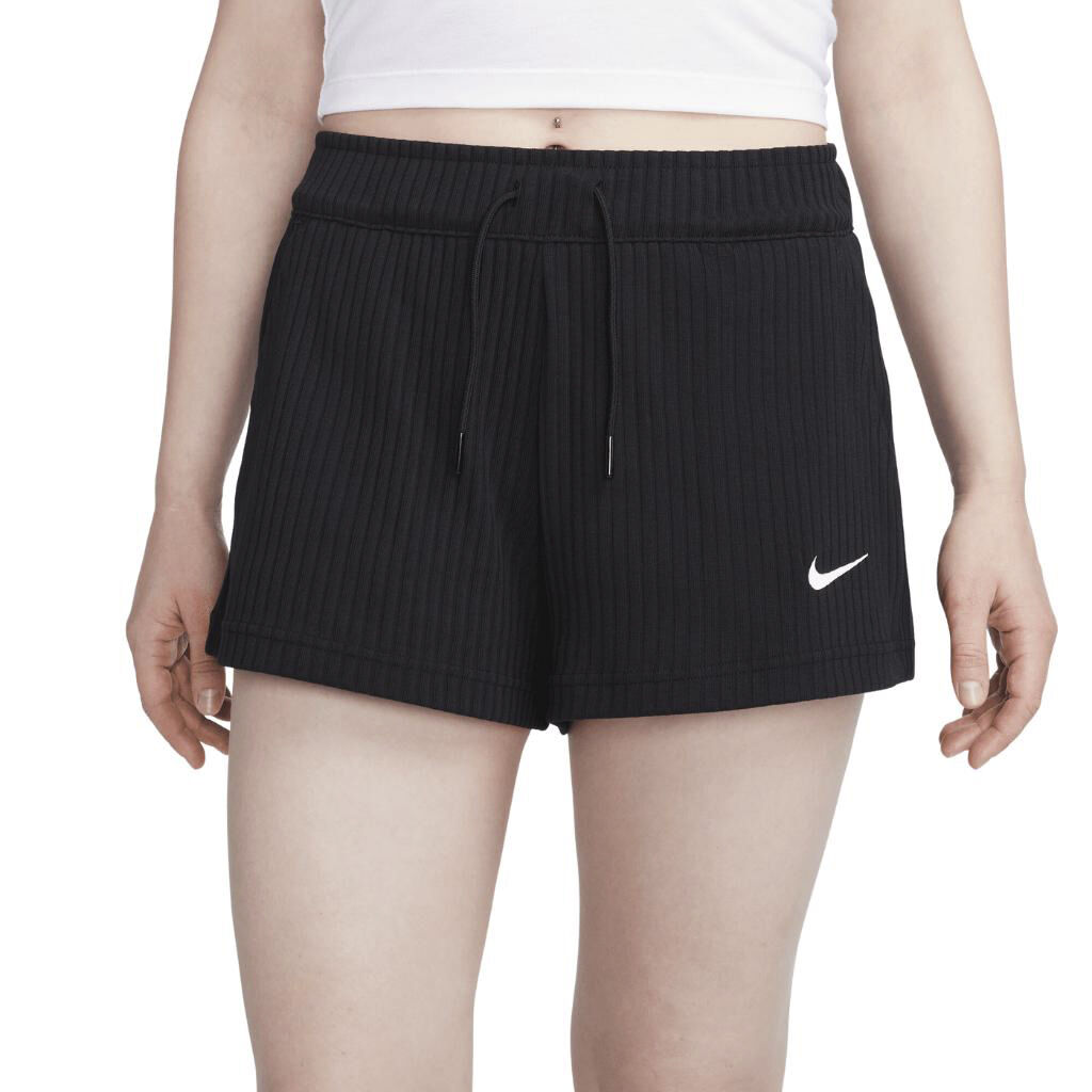 high-waisted ribbed jersey shorts
