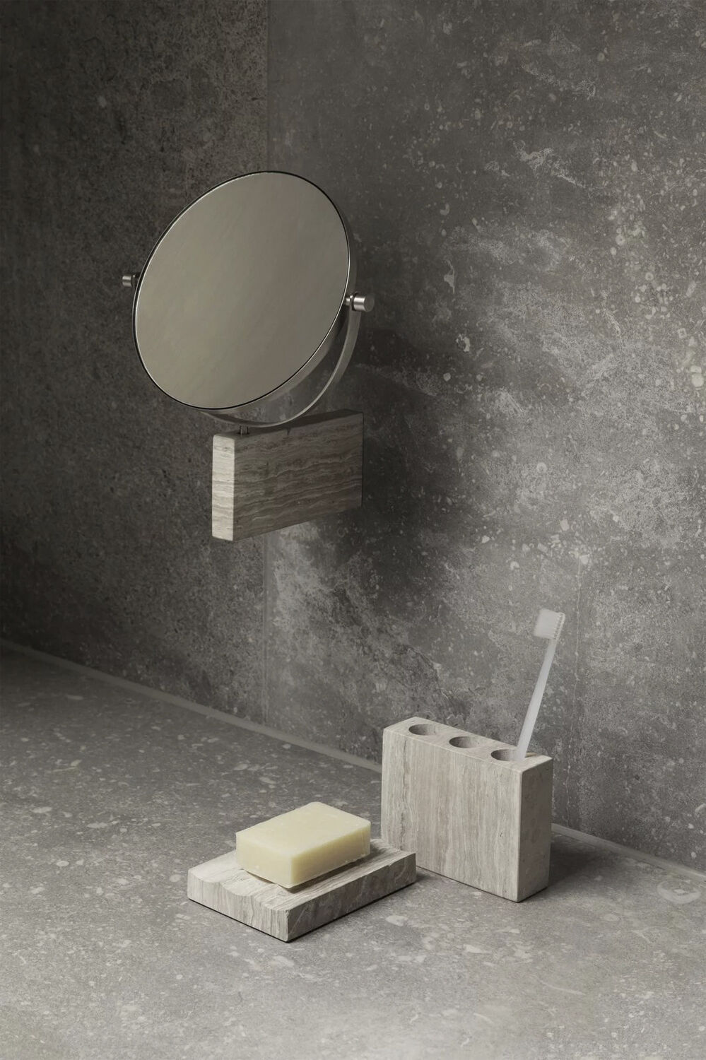 Marble Vanity Mirror, wall mounted -LAMURA- Mourning Dove