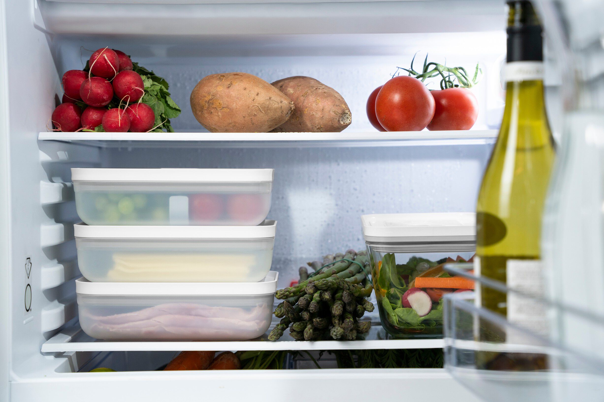 Fresh & Save Vakuummadkasse s&aelig;t, L flad / 6-dele, Plastik, S