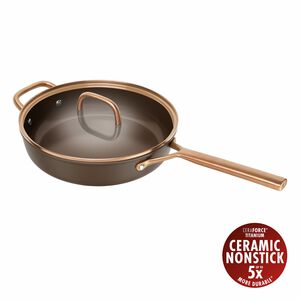 Milano, Sautepande Med glasl&aring;g 28 cm, Aluminium