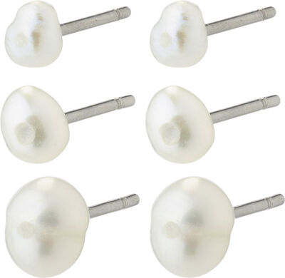 EDIL freshwaterpearl earrings 3-in-1 set