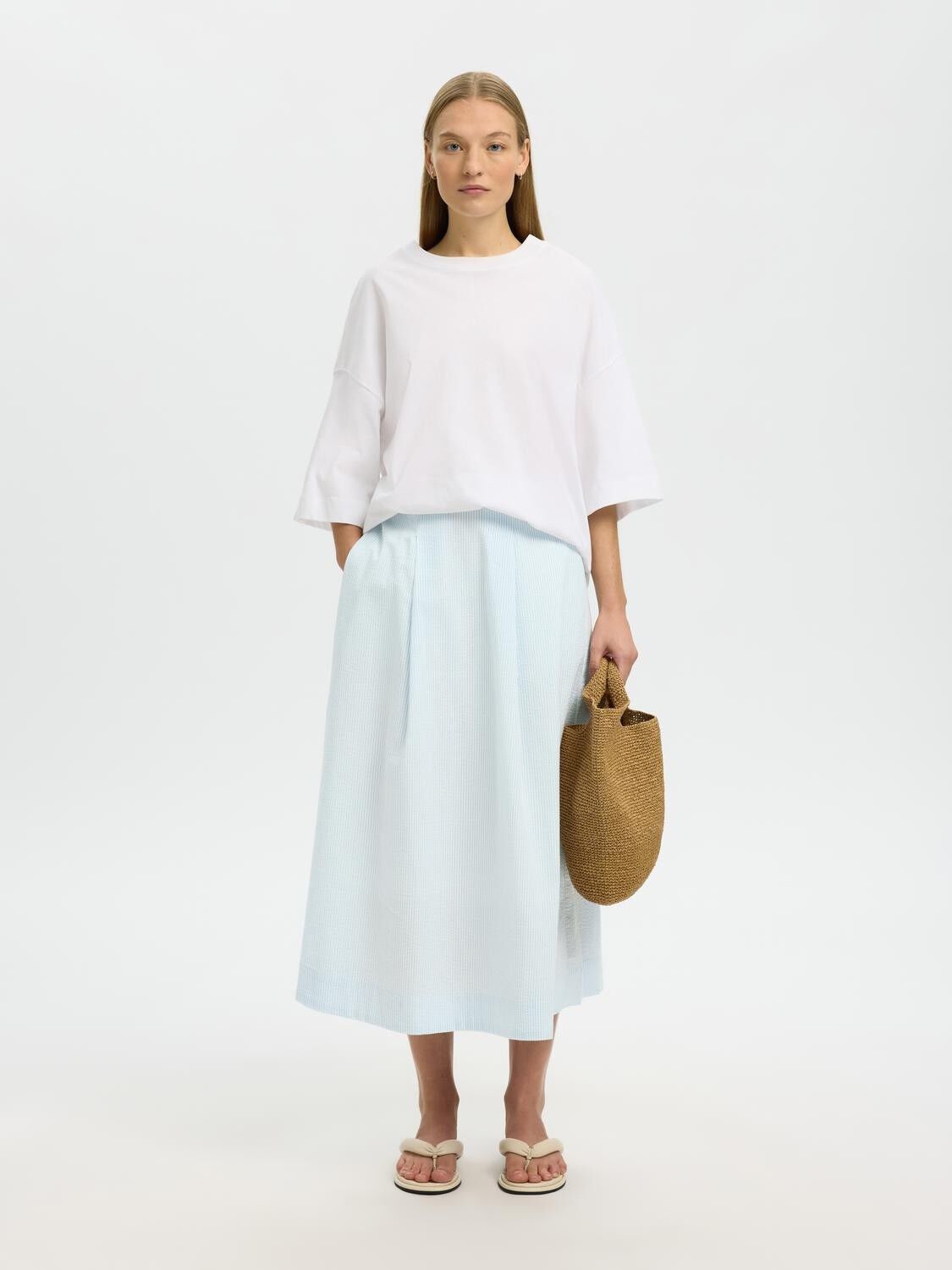 SLFHANNAH HW MIDI SKIRT B