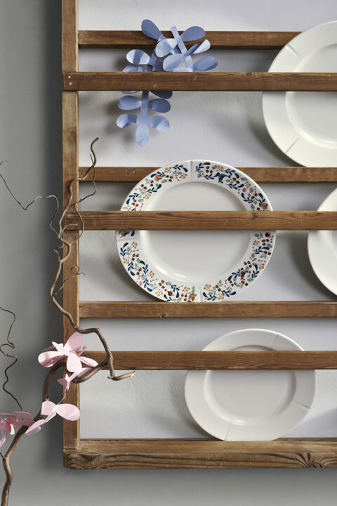 GC Cottage Tallerken Ø27 cm hvid m. deko