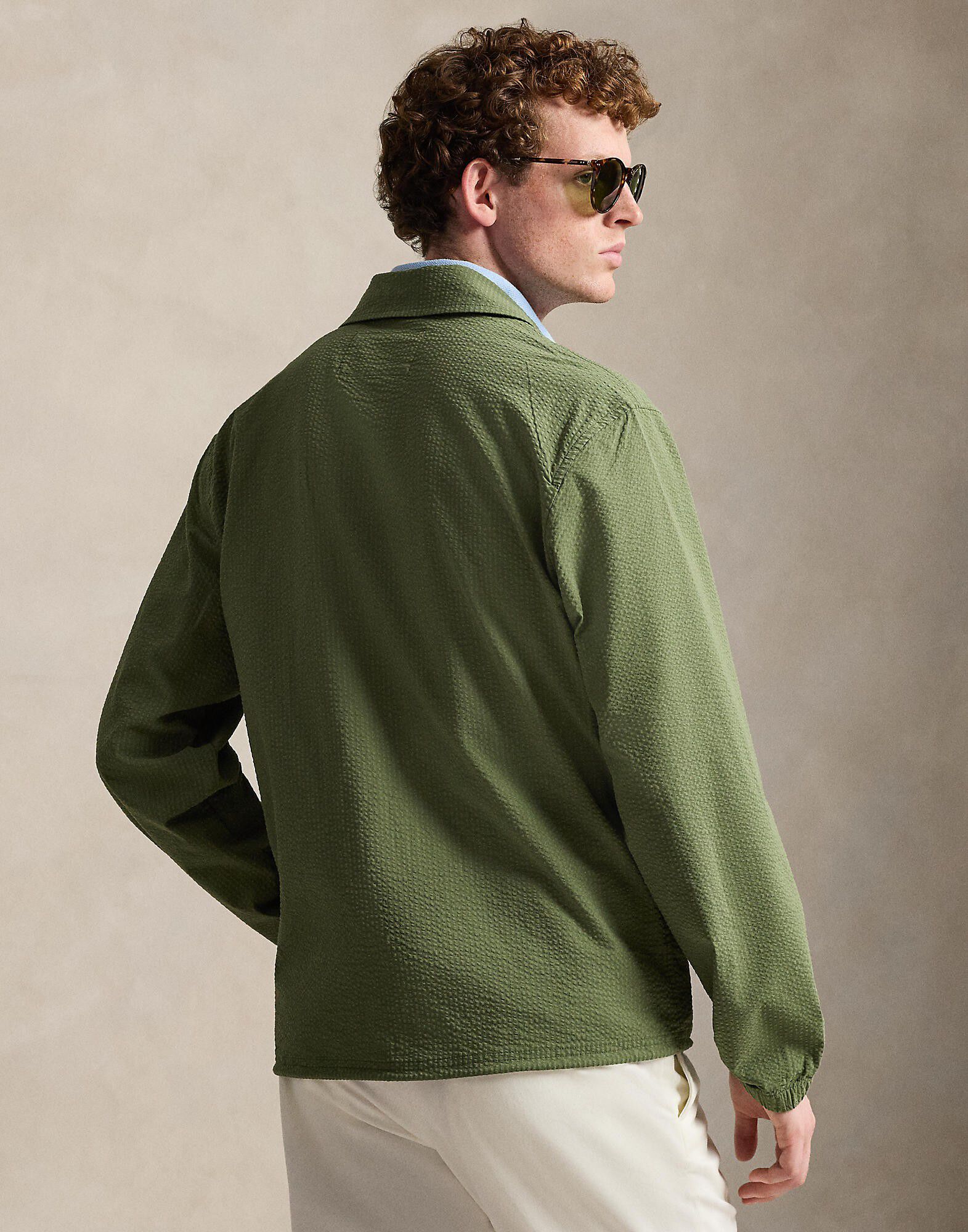 Striped Seersucker Coach&rsquo;s Jacket