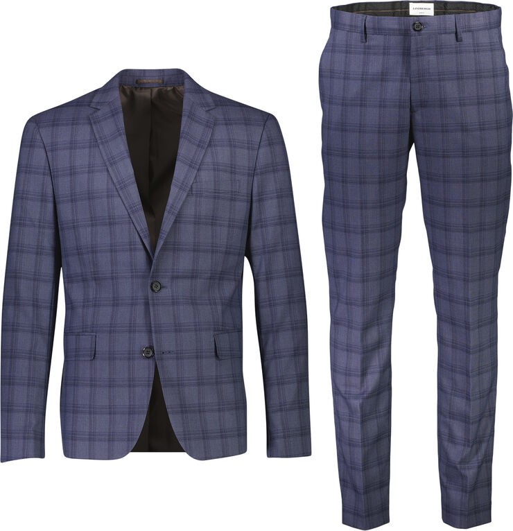 Checked stretch suit