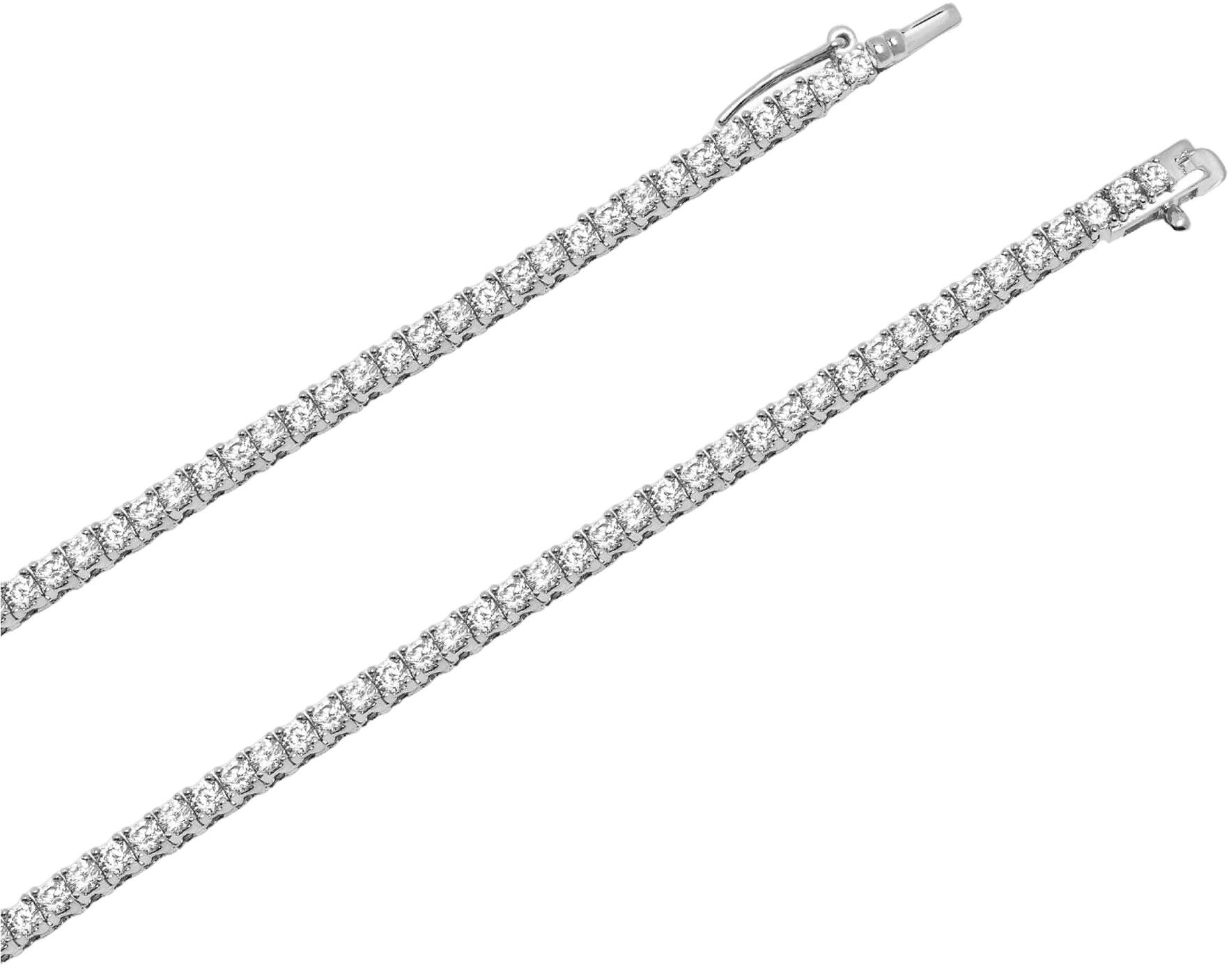 Mini Tennis Necklace in Silver