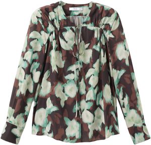Chiffon blouse with bow neckline