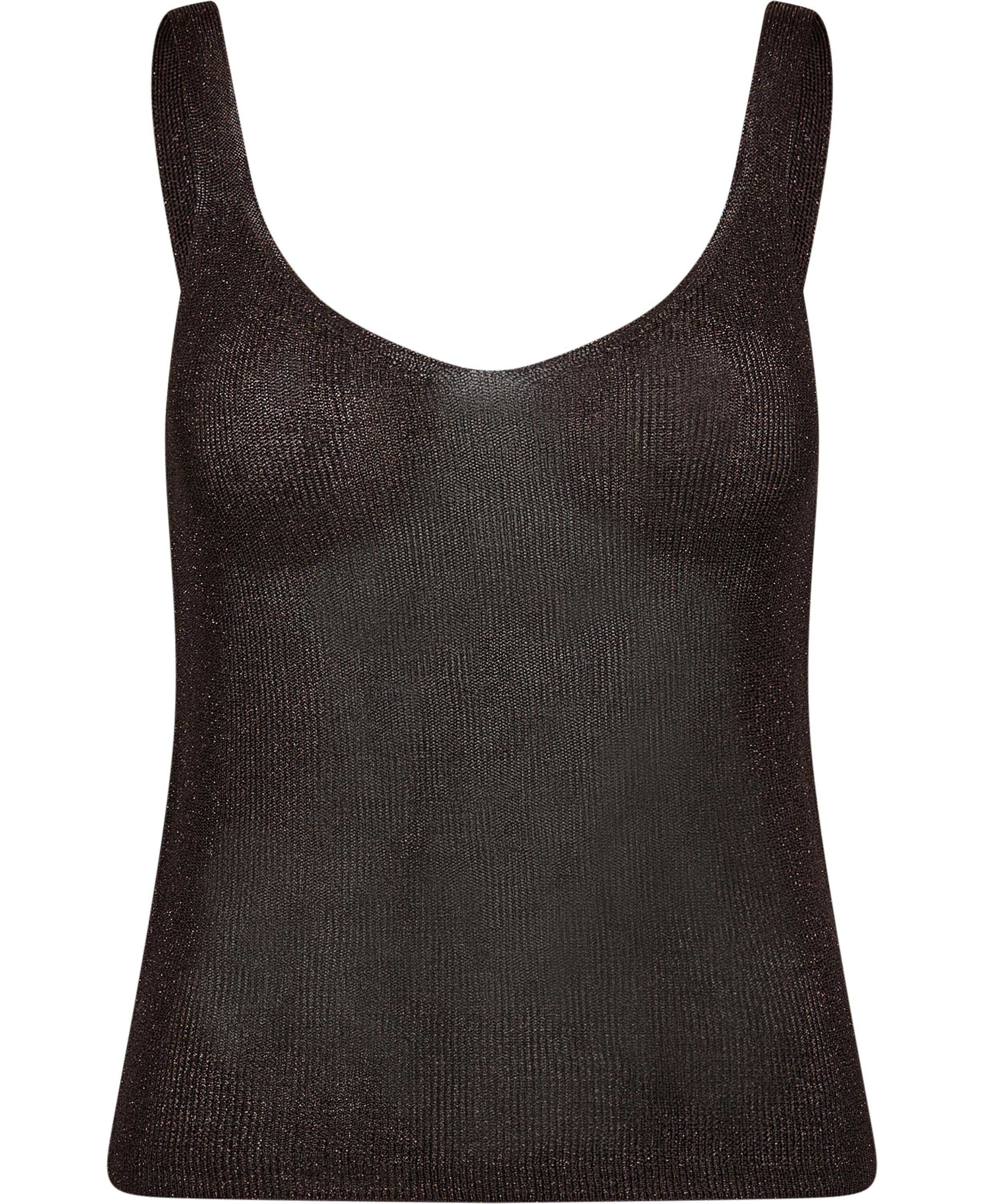 Lurex knitted V-neck top