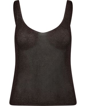 Lurex knitted V-neck top