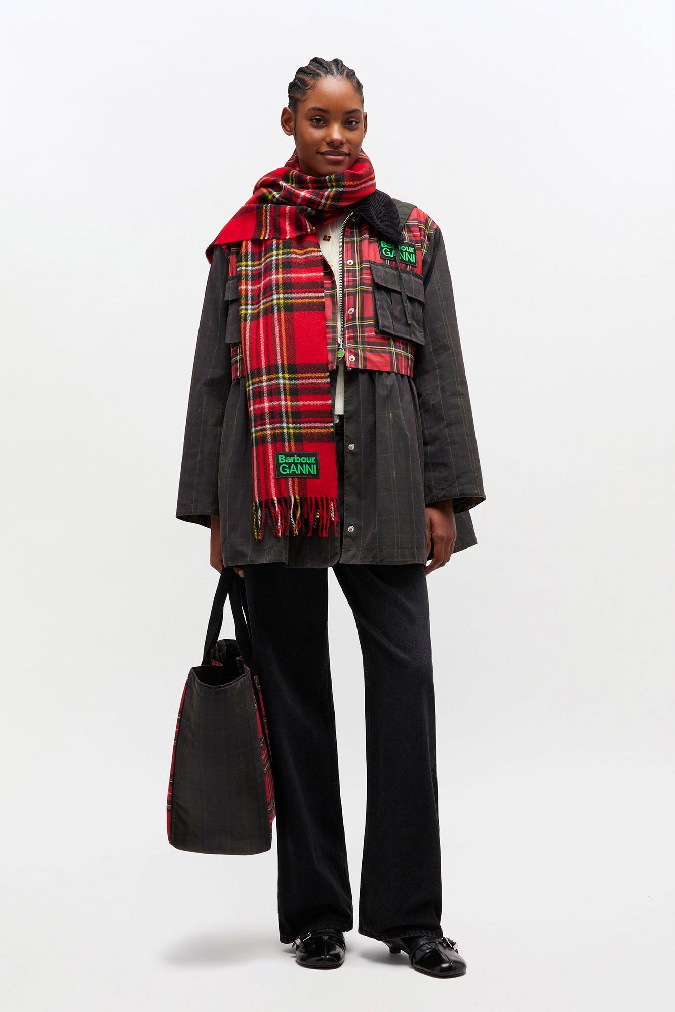 Barbour Short Wax Tartan Peplum LWX